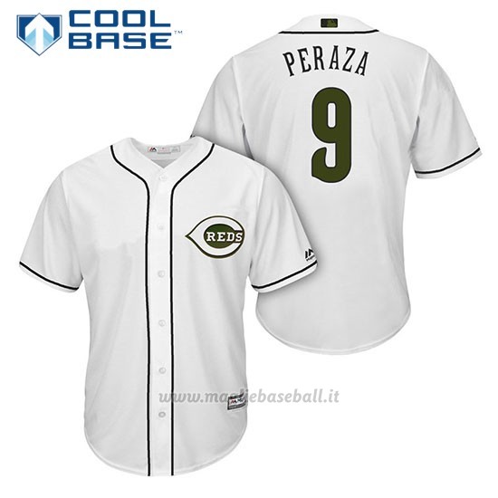 Maglia Baseball Uomo Cincinnati Reds 9 Jose Peraza Bianco2018 Alterner Cool Base